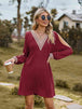 V-Neck Cutout Sleeve Mini Dress -BazaarBey - www.shopbazaarbey.com