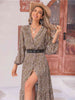 Floral Button Up V-Neck Tiered Dress -BazaarBey - www.shopbazaarbey.com