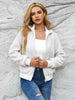 Zip Up Collared Neck Long Sleeve Jacket Trendsi