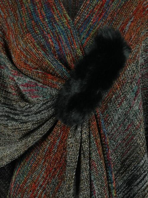 Heathered Fringe Hem Poncho Bazaarbey
