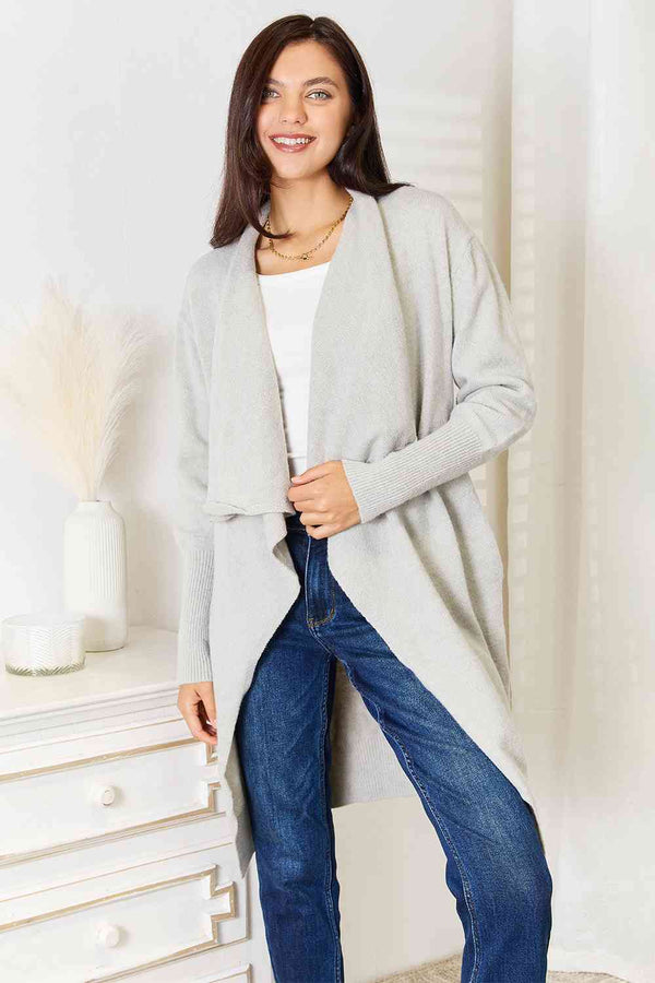 BazaarBey  Open Front Duster Cardigan with Pockets Bazaarbey