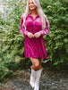 Collared Neck Buttoned Mini Dress -BazaarBey - www.shopbazaarbey.com