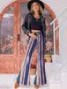 Striped Flare Leg Pants Bazaarbey