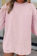 Ribbed Round Neck Drop Shoulder Sweatshirt Bazaarbey