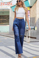 Distressed Buttoned Loose Fit Jeans Trendsi