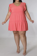 Plus Size V-Neck Frill Trim Mini Dress -BazaarBey - www.shopbazaarbey.com