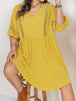 Plus Size Eyelet Swiss Dot Half Sleeve Mini Dress Bazaarbey