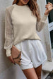 Round Neck Raglan Sleeve Knit Top Bazaarbey