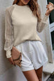 Round Neck Raglan Sleeve Knit Top Bazaarbey