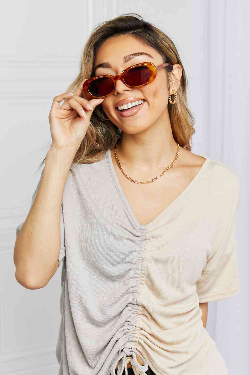 Oval Full Rim Sunglasses Trendsi