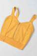 Zip-Up Cutout Sleeveless Knit Top Trendsi