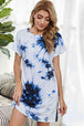 Tie-Dye Round Neck Tee Dress with Pockets -BazaarBey - www.shopbazaarbey.com