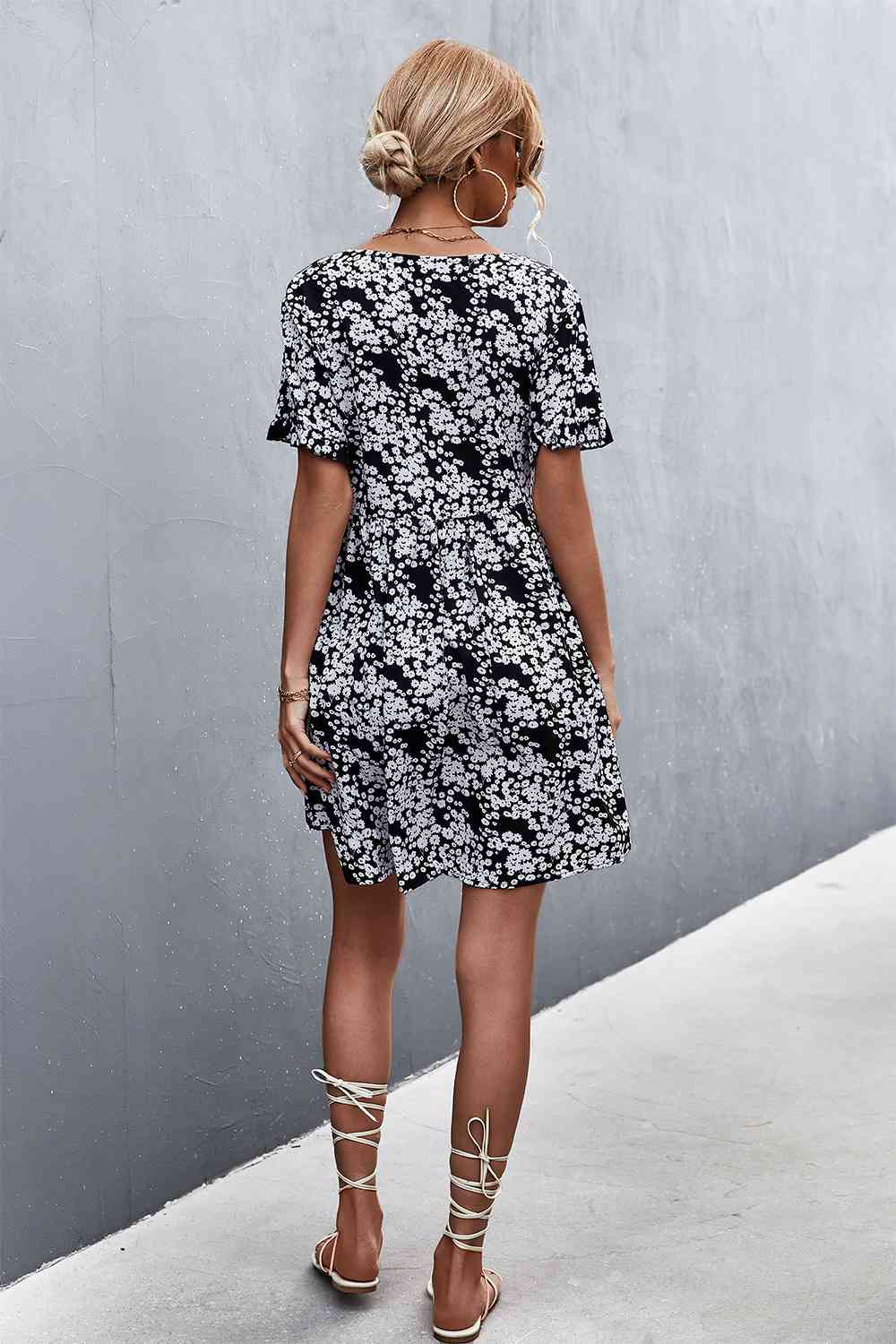 Printed Button down Pocketed Dress -BazaarBey - www.shopbazaarbey.com