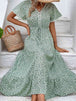  Floral V-Neck Tiered Dress -BazaarBey - www.shopbazaarbey.com