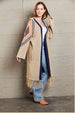  Geometric  Hem Open Front Duster Cardigan Bazaarbey