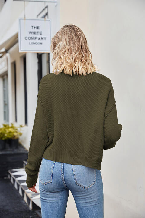 Button Down Exposed Seam Cardigan Trendsi