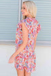 Floral Tie Neck Cap Sleeve Dress -BazaarBey - www.shopbazaarbey.com
