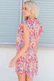Floral Tie Neck Cap Sleeve Dress -BazaarBey - www.shopbazaarbey.com