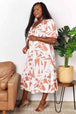  Printed  Balloon Sleeve Dress -BazaarBey - www.shopbazaarbey.com