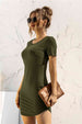Round Neck Short Sleeve Mini Dress -BazaarBey - www.shopbazaarbey.com