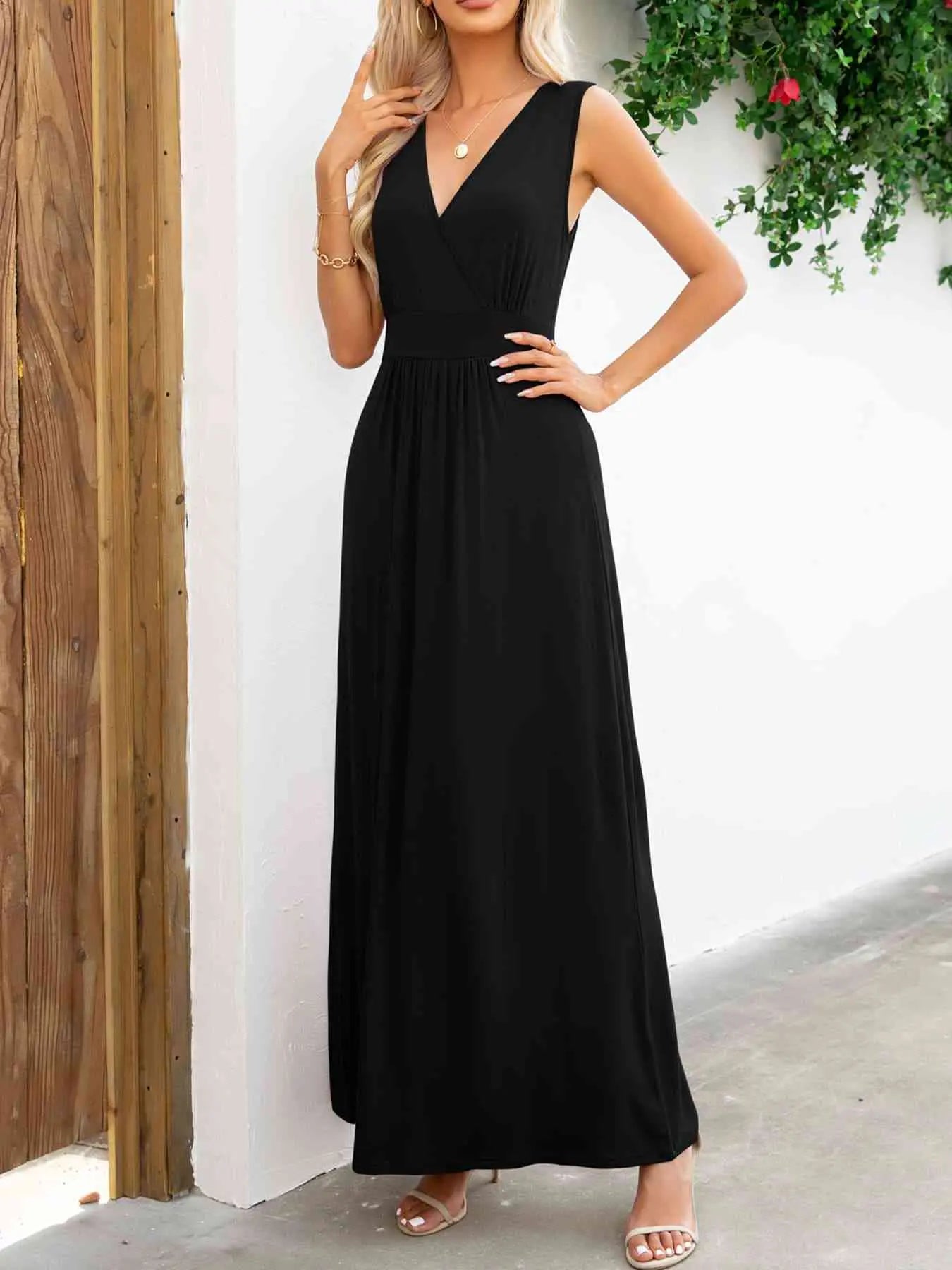  Neck Sleeveless Maxi Dress -BazaarBey - www.shopbazaarbey.com