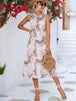 Printed Cowl Neck Sleeveless Dress -BazaarBey - www.shopbazaarbey.com