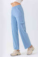 Buttoned Pocketed Long Jeans Trendsi