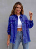 Distressed Drop Shoulder Denim Jacket Bazaarbey