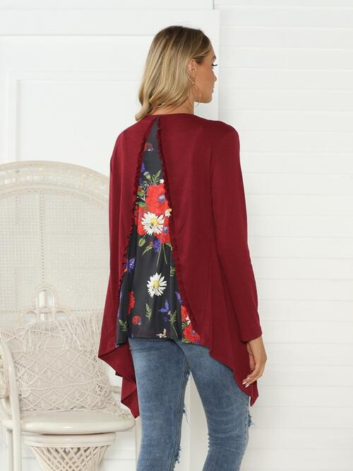 Floral  Long Sleeve Cardigan Trendsi