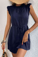 Ruffled Tie-Waist Keyhole Dress -BazaarBey - www.shopbazaarbey.com