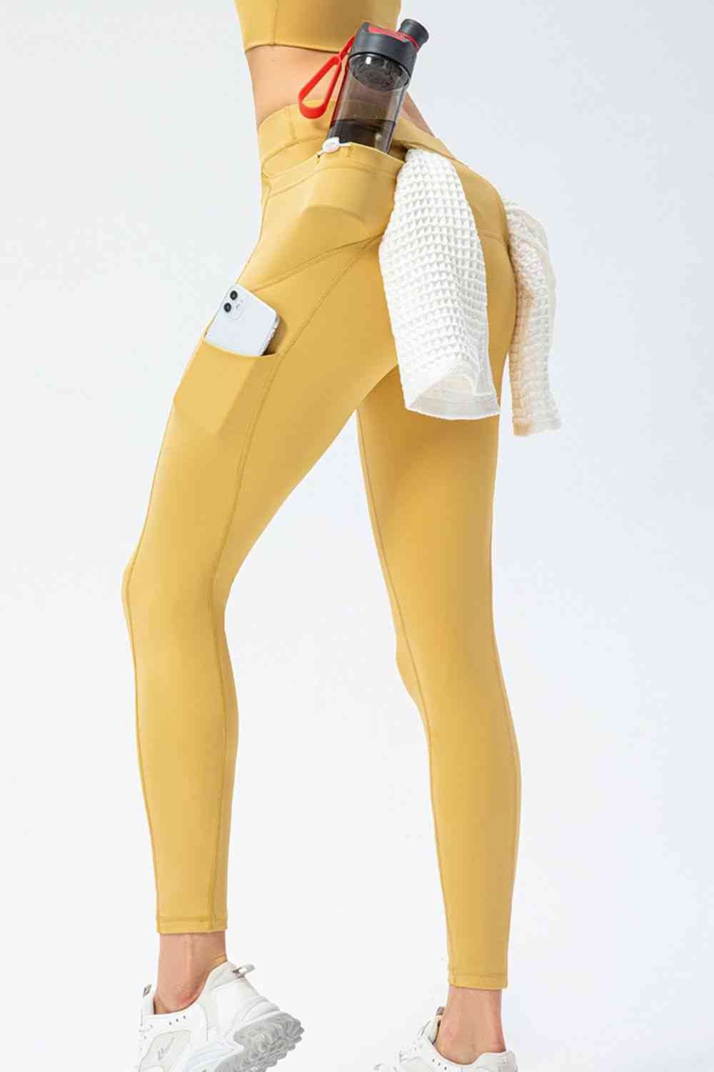 Full Size Slim Fit High Waist Long Sports Pants with Pockets Bazaarbey