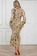 Printed V-Neck Smocked Midi Dress -BazaarBey - www.shopbazaarbey.com