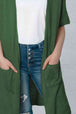 Open Front Sweater Cardigan with Pockets Trendsi