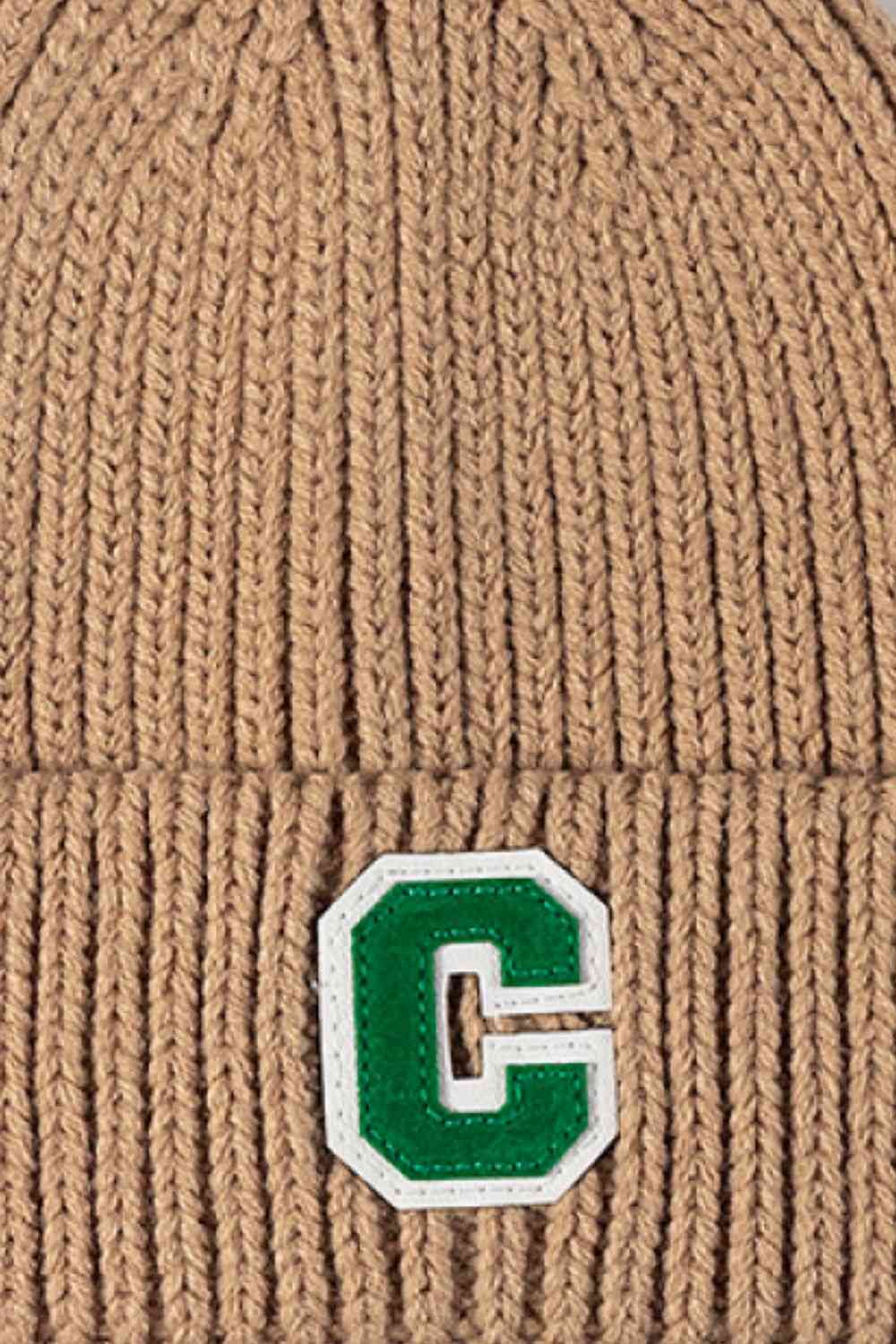 Letter C Patch Cuffed Beanie Trendsi