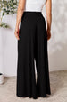   Smocked Wide Waistband Wide Leg Pants Bazaarbey