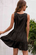 Tassel Tie Lace Trim Sleeveless Dress -BazaarBey - www.shopbazaarbey.com