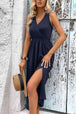  Neck Slit Sleeveless Dress -BazaarBey - www.shopbazaarbey.com