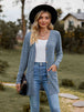 Ribbed Button-Up Cardigan with Pockets Trendsi