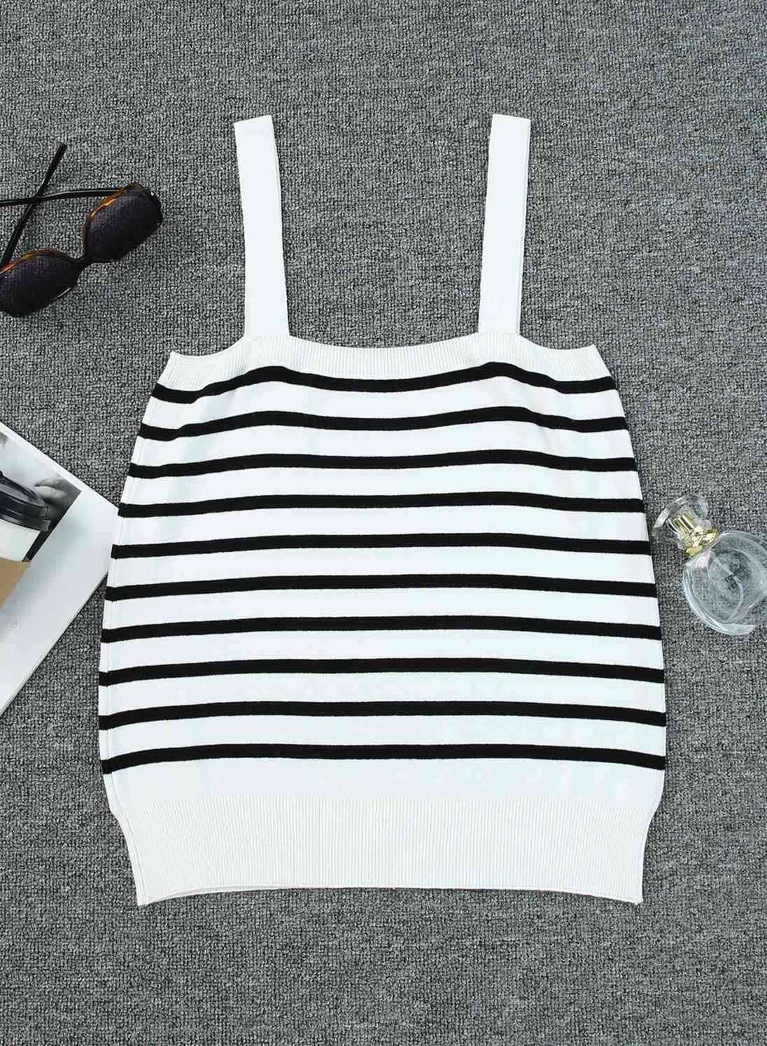  Striped Straight Neck Cami Bazaarbey