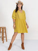 Plus Size Eyelet Swiss Dot Half Sleeve Mini Dress Bazaarbey