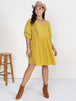 Plus Size Eyelet Swiss Dot Half Sleeve Mini Dress Bazaarbey