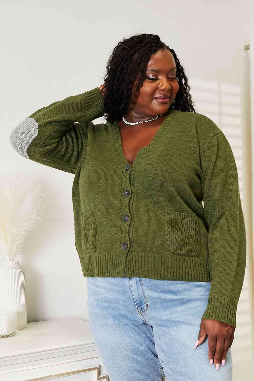   Long Sleeve V Neck Button Down Cardigan Trendsi
