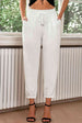 Drawstring  Waist Cropped Joggers Bazaarbey