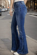 Plus Size High Waist Flare Jeans Bazaarbey