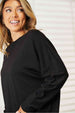  Seam Detail Round Neck Long Sleeve Top Trendsi