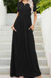 Round Neck Maxi Tee Dress with Pockets -BazaarBey - www.shopbazaarbey.com