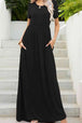 Round Neck Maxi Tee Dress with Pockets -BazaarBey - www.shopbazaarbey.com