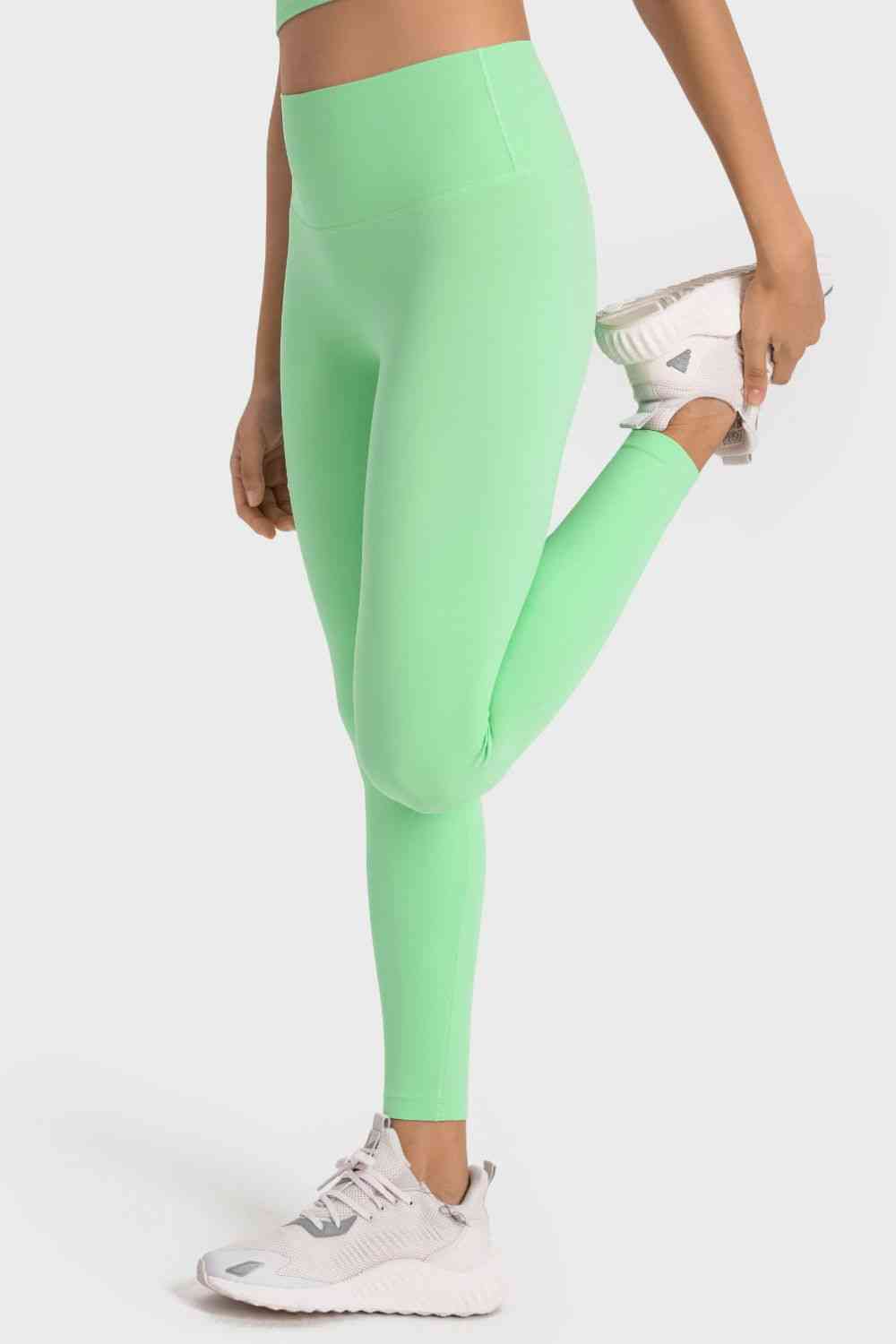 High-Rise Wide Waistband Yoga Leggings Bazaarbey