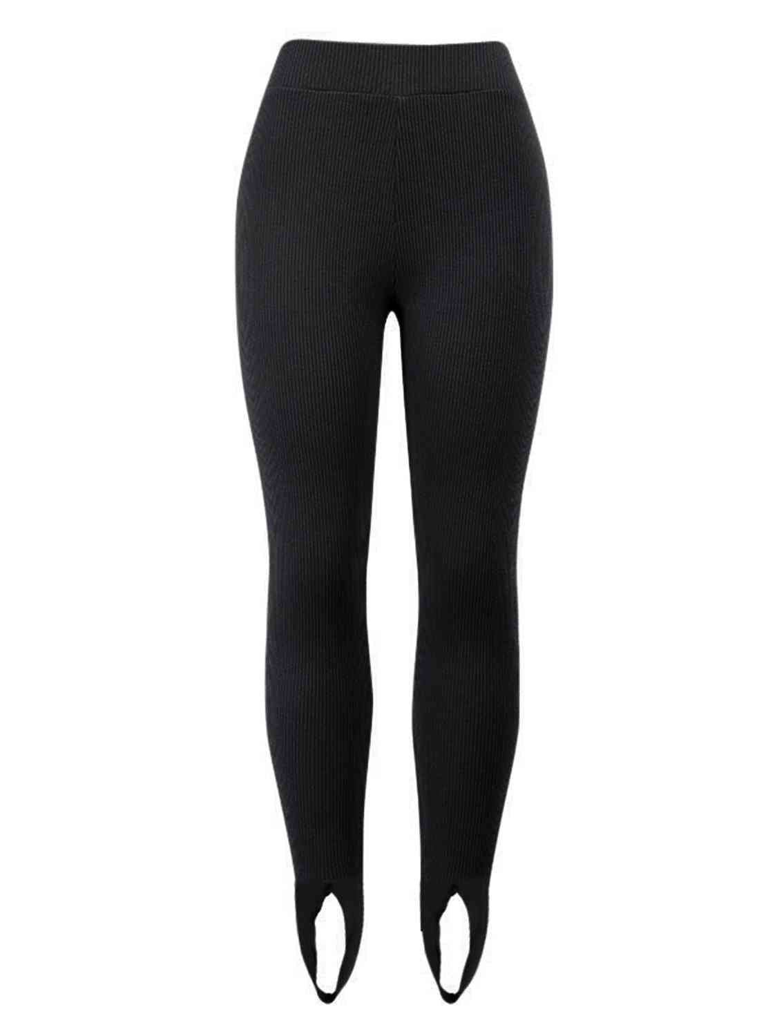 Ribbed Mid Waist Leggings Bazaarbey