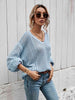 V-Neck Dropped Shoulder Sweater Bazaarbey